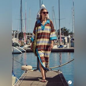 Free People Jackson Rugby Midi Bold striped dress Medium oversized EUC worn once